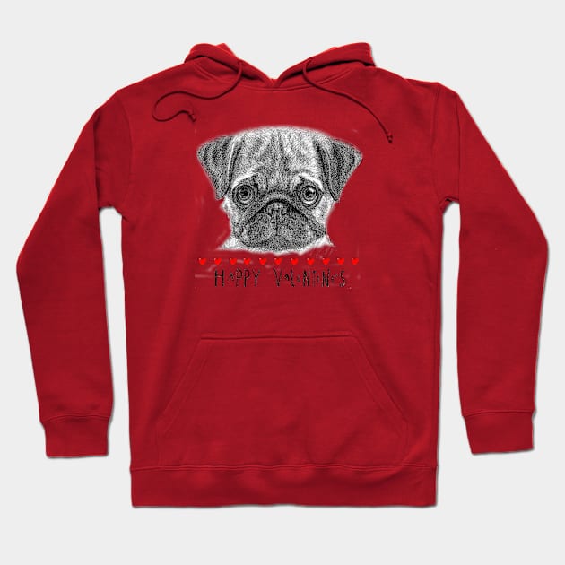 Happy Valentine's pug Hoodie by dizzycat-biz